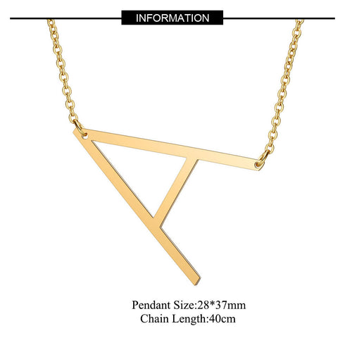 Initial stainless steel polishing plating hollow out 18k gold plated necklace